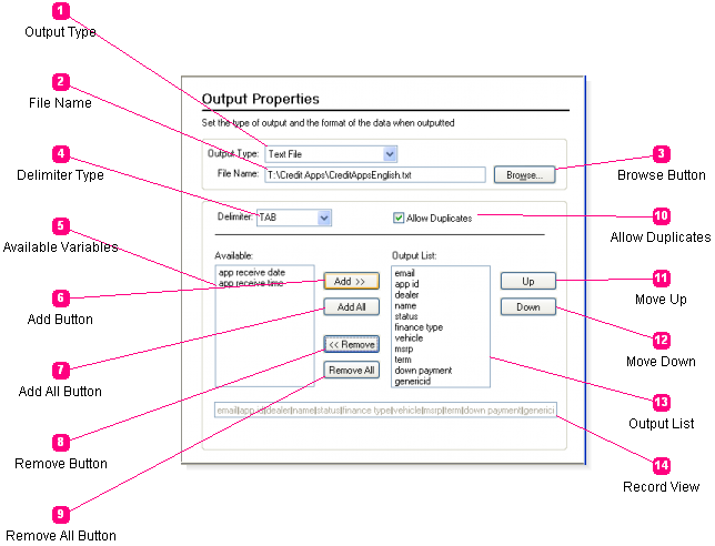 Output Properties