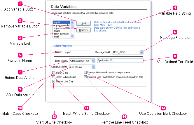 Data Variable Properties